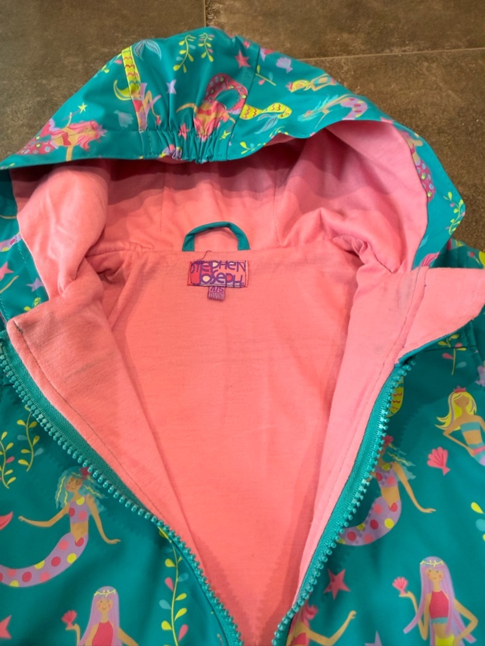 Stephen Joseph Mermaid Raincoat Blue & Pink - Picture 4 of 5